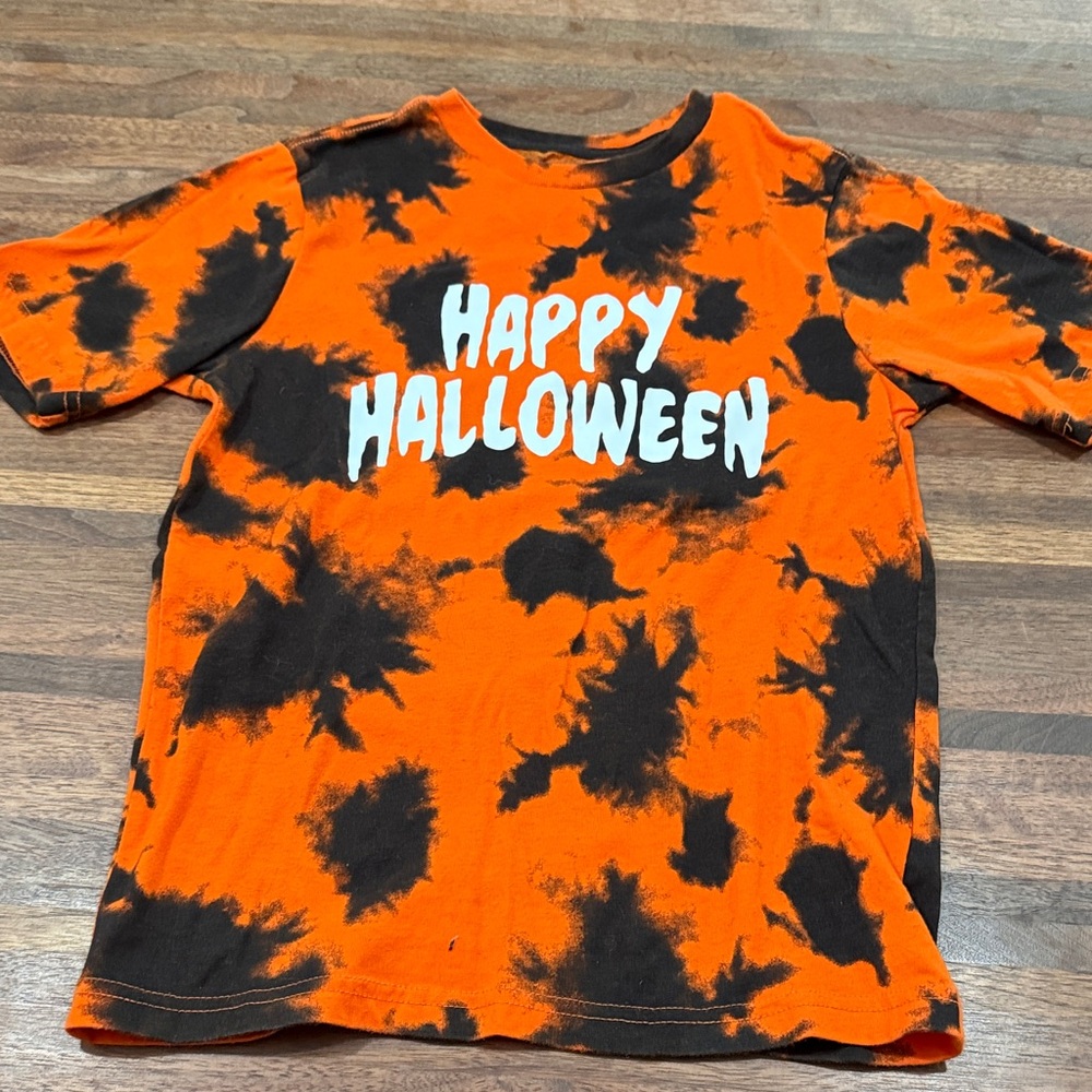 Spooky Splash Kids Halloween T-Shirt - Orange and Black